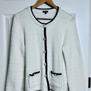 Talbot's White Textured Women's Jacket